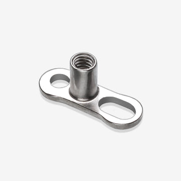 Implant Grade Titanium 2-Hole Dermal Anchor Base